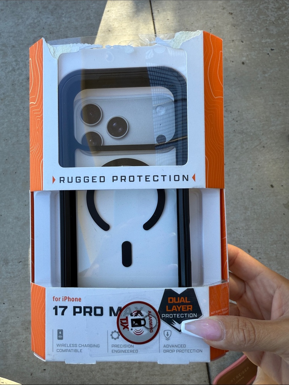 White Rugged Dual-Layer Phone Case for iPhone 17 Pro Max